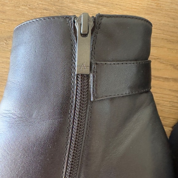 Aquatalia Short Ankle Boot-Black Genuine Leather-Made In Italy-Women's‎ Size 8.5 - Picture 8 of 14